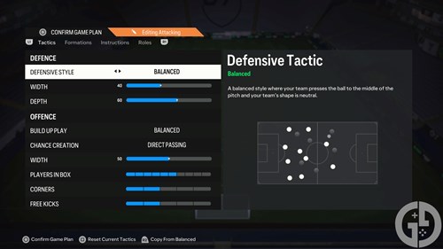 Image of the 4-4-2 Balanced custom tactic in EA FC 24