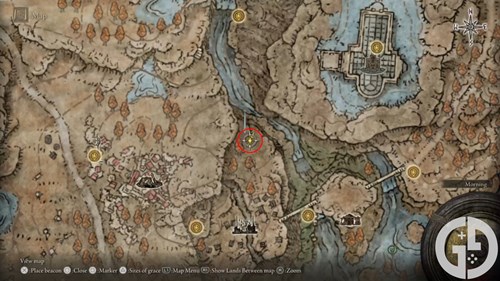 Map showing where to find 'O Mother' Gesture in Elden Ring Shadow of the Erdtree