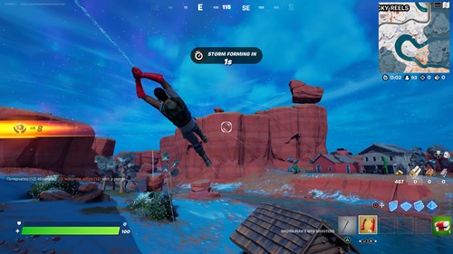 Once you have found the Fortnite Spider-Man mythic locations you can swing.