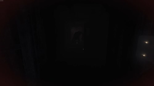 an image of Amnesia: The Bunker gameplay showing a silhouette of the monster