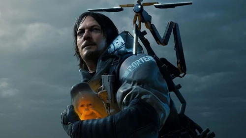 Sam Porter Bridges with BB in Death Stranding 2.