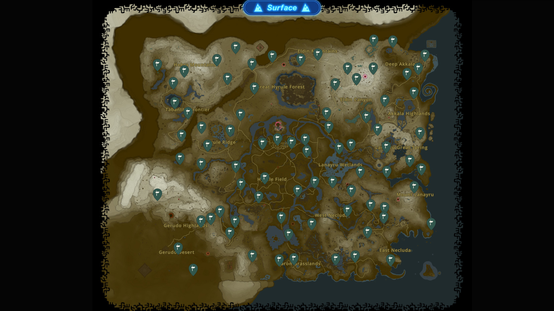 A Tears of the Kingdom map showing all President Hudson sign locations