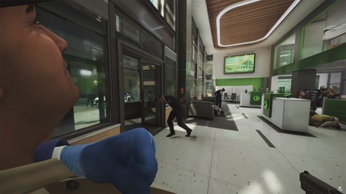 Heist gameplay from PAYDAY 3 in the 1st person perspective