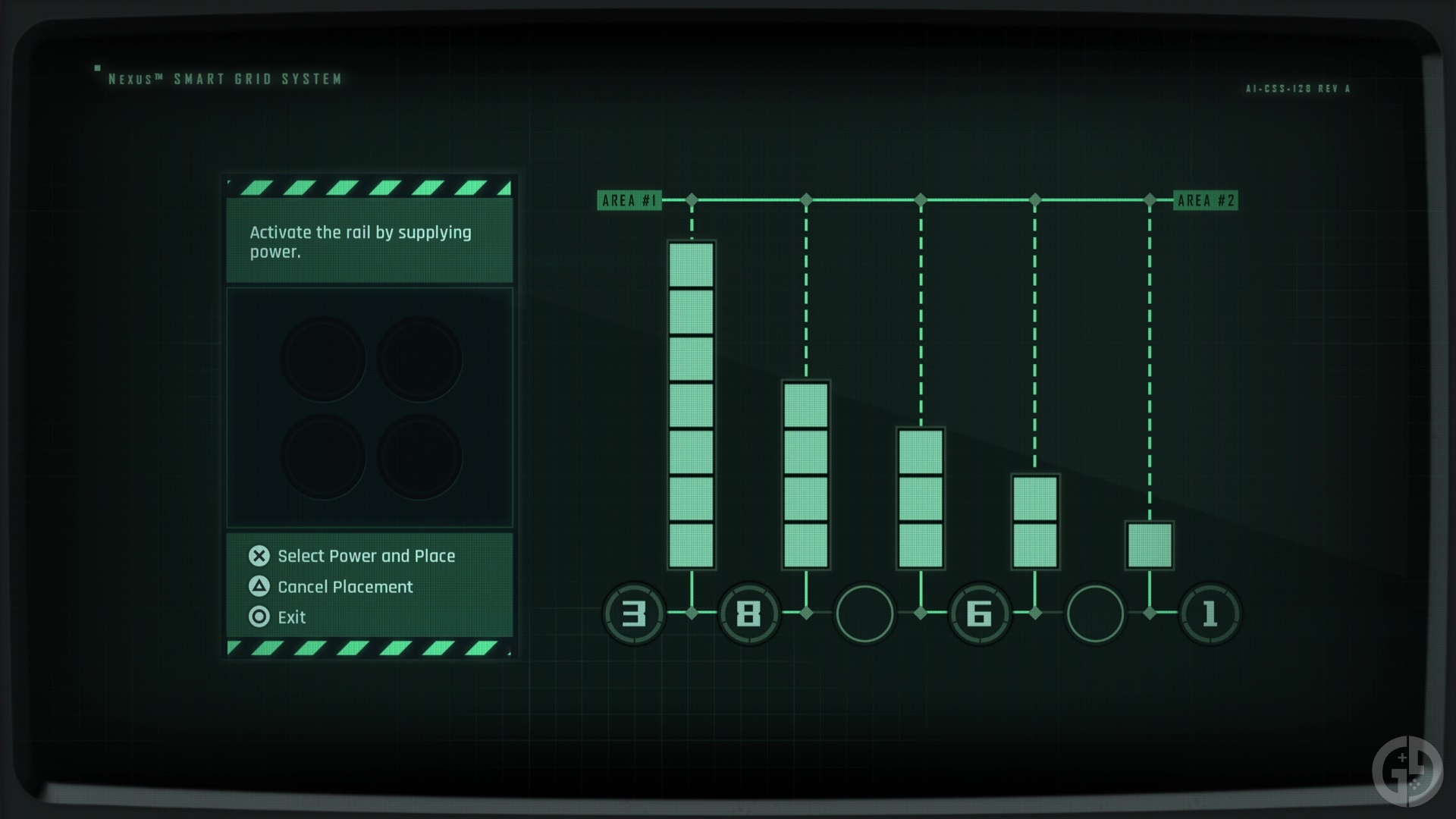 The correct sequence to solve the monorail Nexus Smart Grid System puzzle