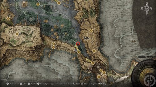 The East Liurnia map fragment in Elden Ring