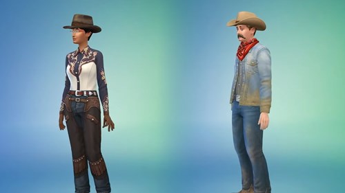 Screenshot from The Sims 4 Horse Ranch livestream showing CAS items for Sims