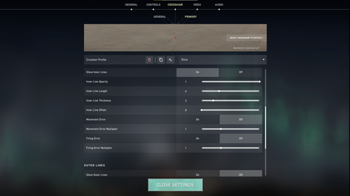 Best VALORANT Crosshair Settings