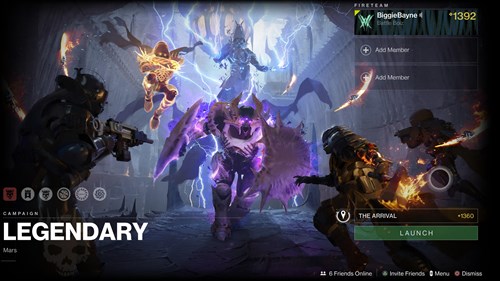 Destiny 2 Legendary Difficulty screen .