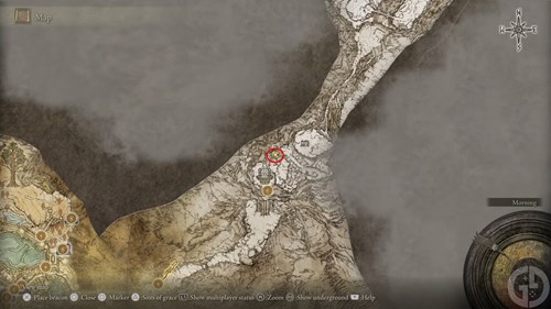 The Mountaintops of the Giants West map fragment in Elden Ring