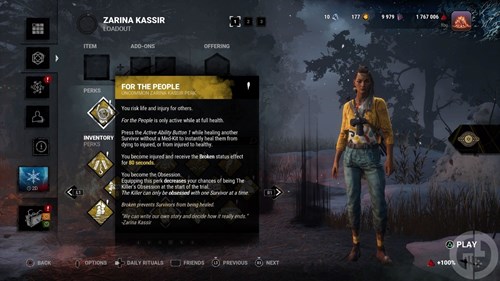 For the People, a Zarina Kassir Perk in Dead by Daylight