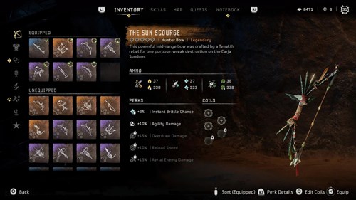 Horizon Forbidden West Legendary Weapons - Sun Scourge