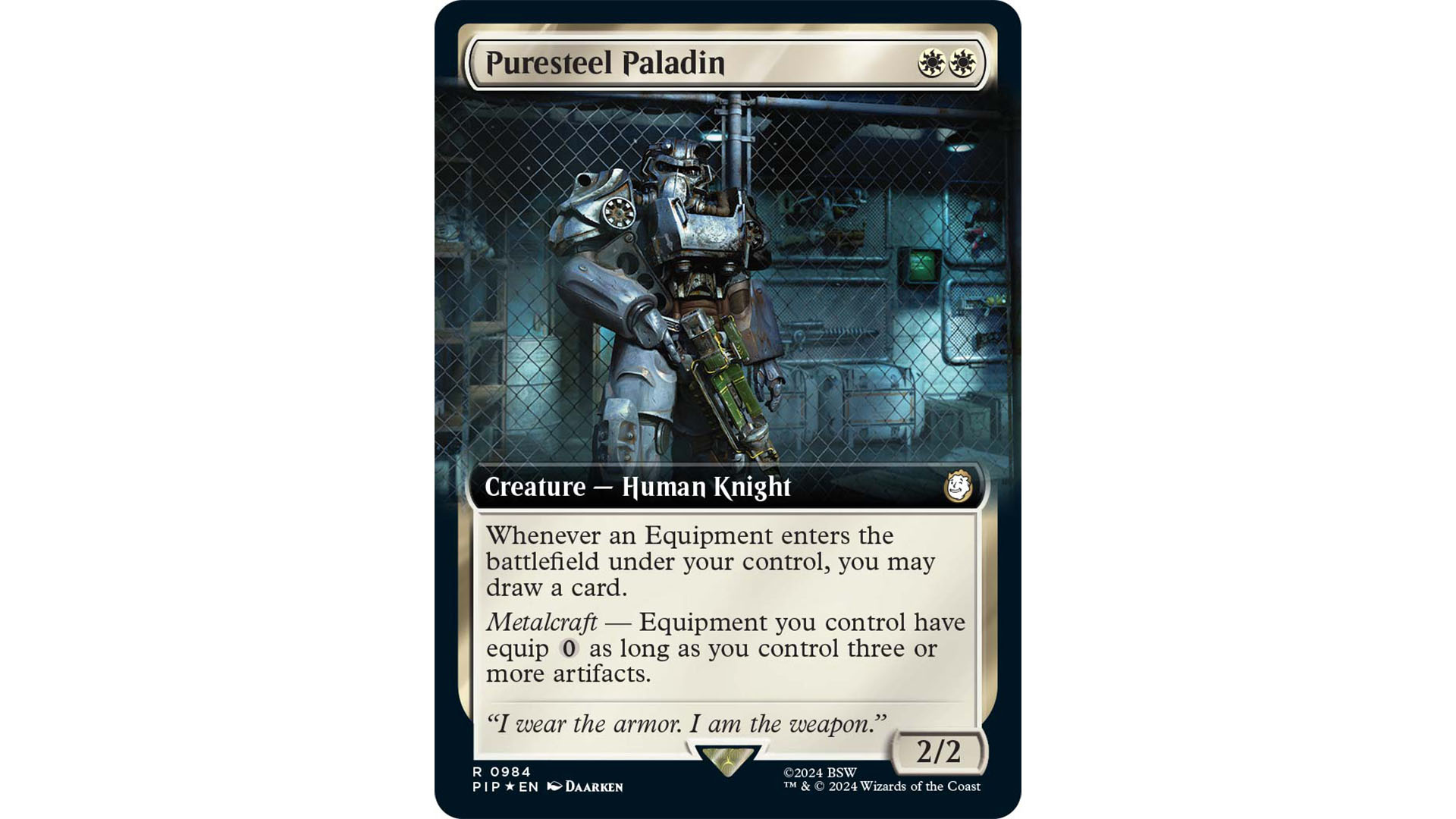 Puresteel Paladin Borderless card from Magic The Gathering