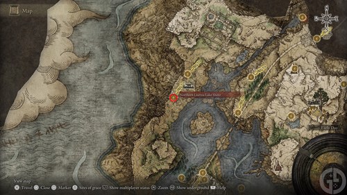 The West Liurnia map fragment in Elden Ring