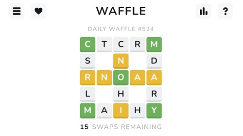 Image of the daily Waffle game