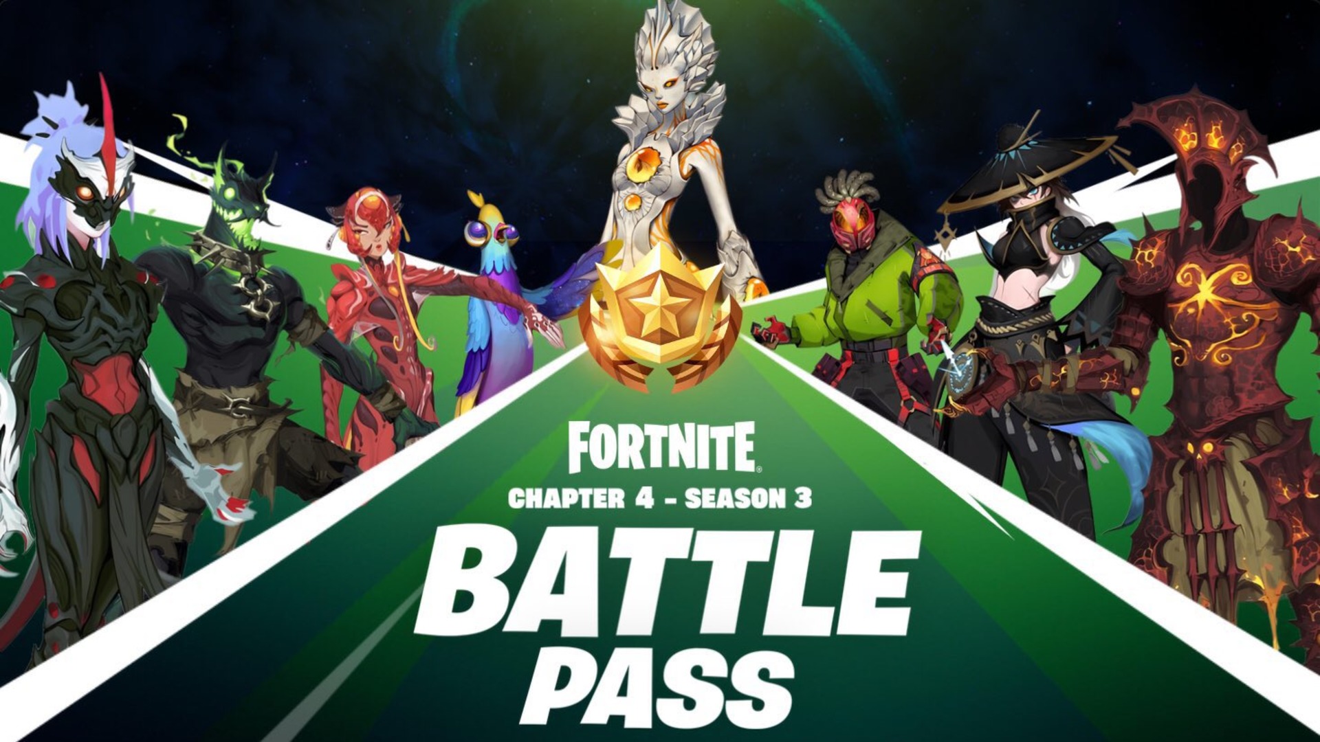 Key art for the Fortnite Chapter 4 Season 3 battle pass