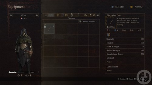 The Blackwing Bow, a Magickal Bow in Dragon's Dogma 2