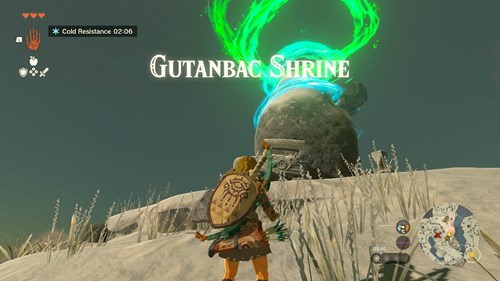 a screenshot of the Gutanbac Shrine above Central Hyrule in Zelda: Tears of the Kingdom