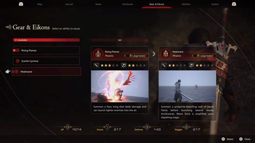 Image of the rising flames and heatwave abilities in Final Fantasy 16