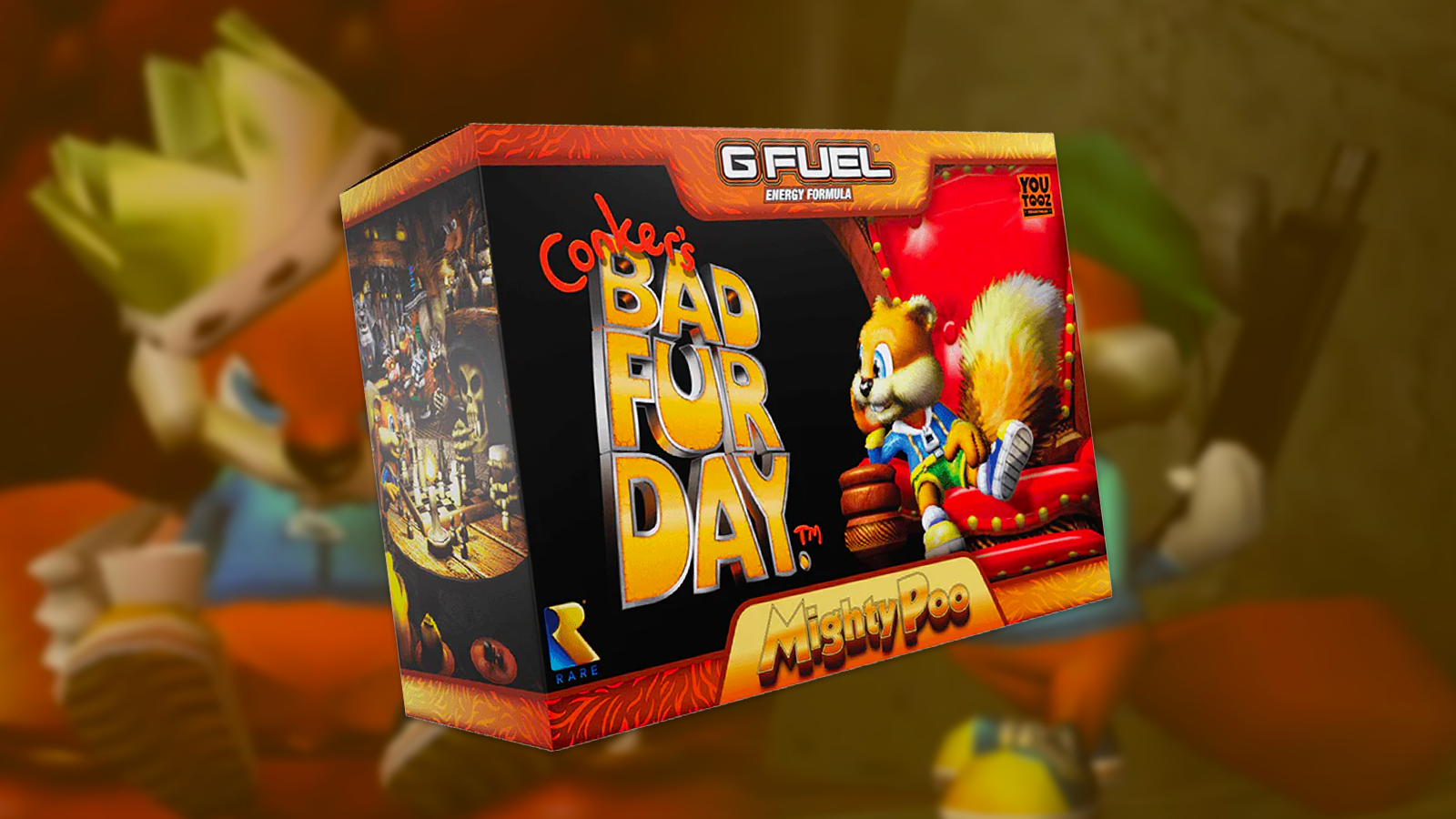 G-Fuelは、Conker's Bad Fur Dayに基づいてうんちをテーマにした飲み物を持っています