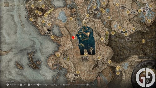 Map showing where to find Freyja in Elden Ring Shadow of the Erdtree