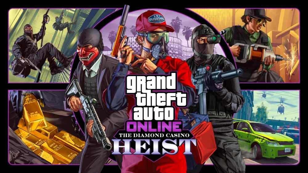 Key art of the Diamond Casino Heist in GTA Online