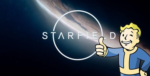 Starfield poster with Fallout mascot