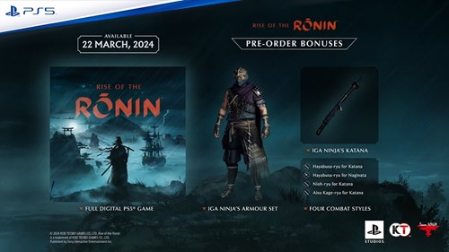 The pre-order bonus list of content with Rise of the Ronin