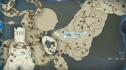 Screenshot of the fourth Great Sky Island Korok Seed location in TOTK