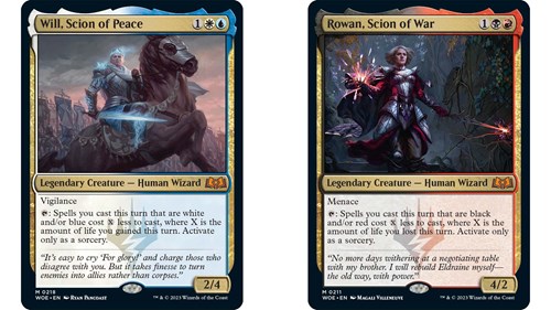 MTG Wilds of Eldraine Will Scion of Peace and Rowan Scion of War