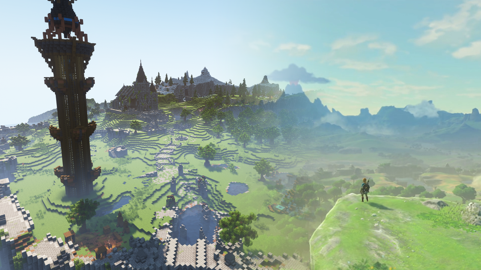 誰かがMinecraftにBreath of the Wildを構築しています