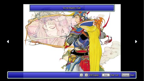 Screenshot of the By Her Majesty's Side illustration in Final Fantasy Pixel Remaster