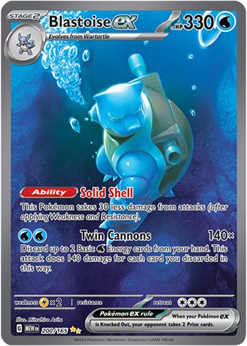 A Blastoise ex Special Illustration Rare card from Pokemon 151