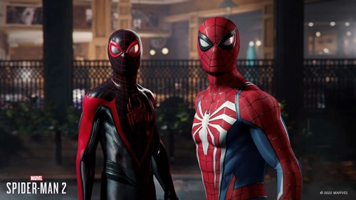 Peter Parker and Miles Morales in Spider-Man 2, which is expected to appear in the May 2023 PlayStation Showcase