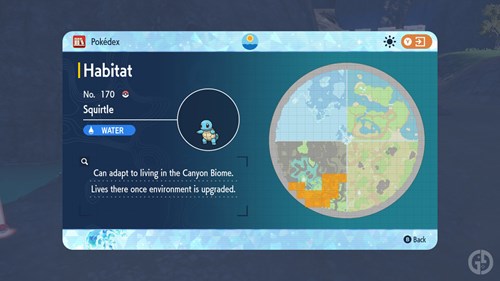 Squirtle location on the Indigo Disk map