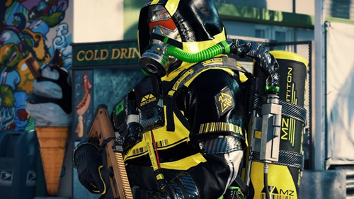 A player wearing a hazmat suit in XDefiant.