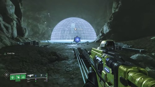 Destiny 2 Vexxcalibur: Meeting the Harpy in the cave to start the mission