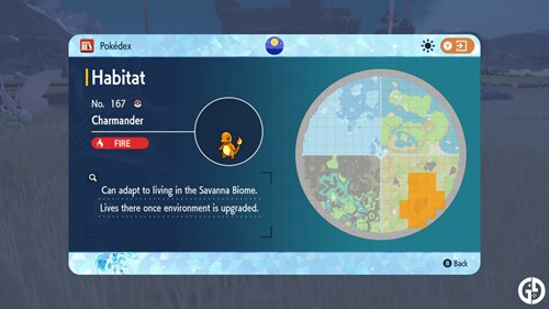 Charmander's habitat location in Pokemon Scarlet & Violet's Indigo Disk DLC