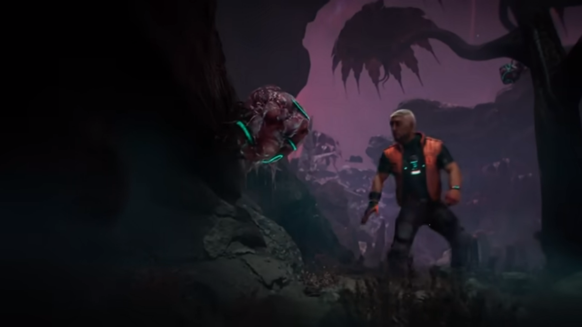 Gabriel Soma runs from a Singularity BioPod in Dead By Daylight