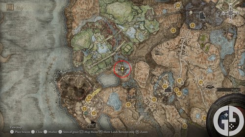 Map of Temple Town Ruins in Elden Ring Shadow of the Erdtree