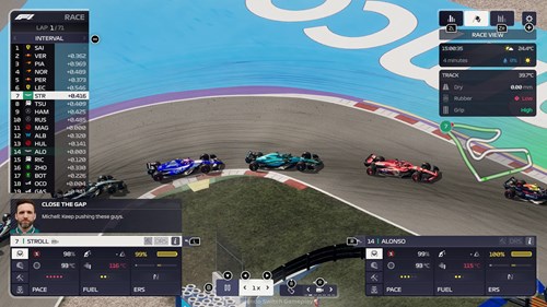 F1 Manager running on Nintendo Switch