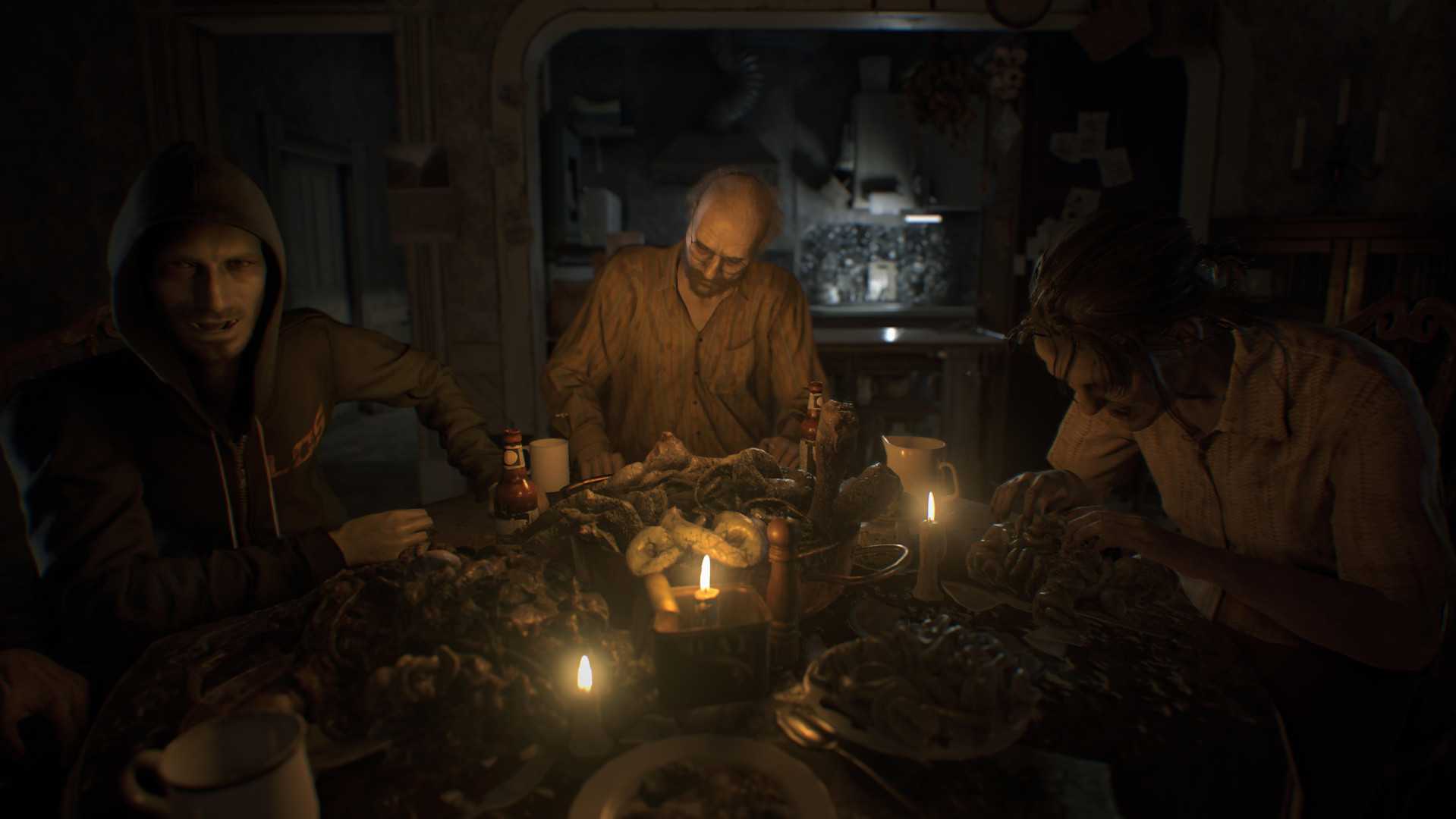 the dinner scene from Resident Evil 7