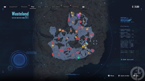 A map of all Stellar Blade Can locations in the Wasteland area