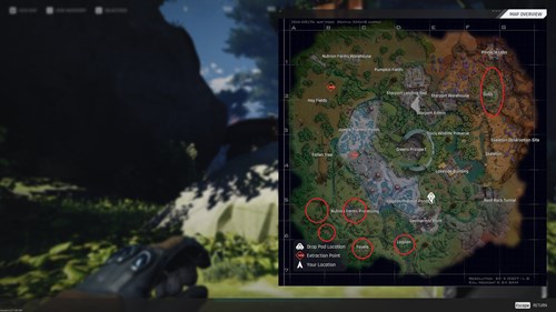 The Cycle Frontier Crescent Falls Map Loot Areas