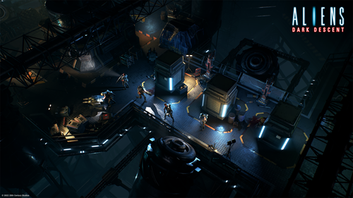 a promotional image of Aliens Dark Descent gameplay