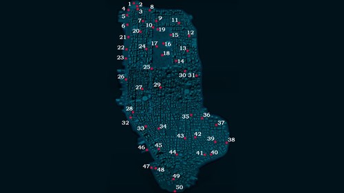 Full map of Manhattan with all of the photo op locations