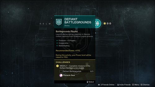 Destiny 2 defiant battlegrounds node