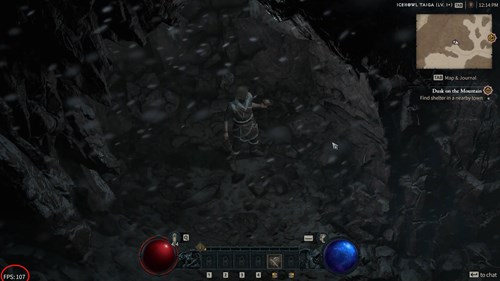 an image of the Diablo 4 FPS counter being highlighted in the bottom left corner