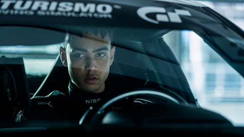 Jann Mardenborough, the subject of the Gran Turismo movie, as played by Archie Madekwe.