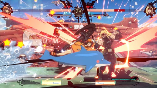 a fight and a dolphin in Guilty Gear Strive