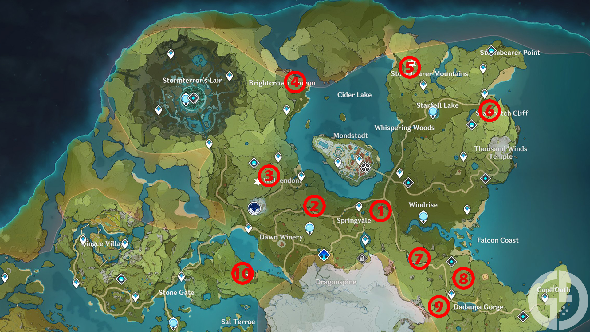 All Mondstadt Shrine of Depths map locations in Genshin Impact